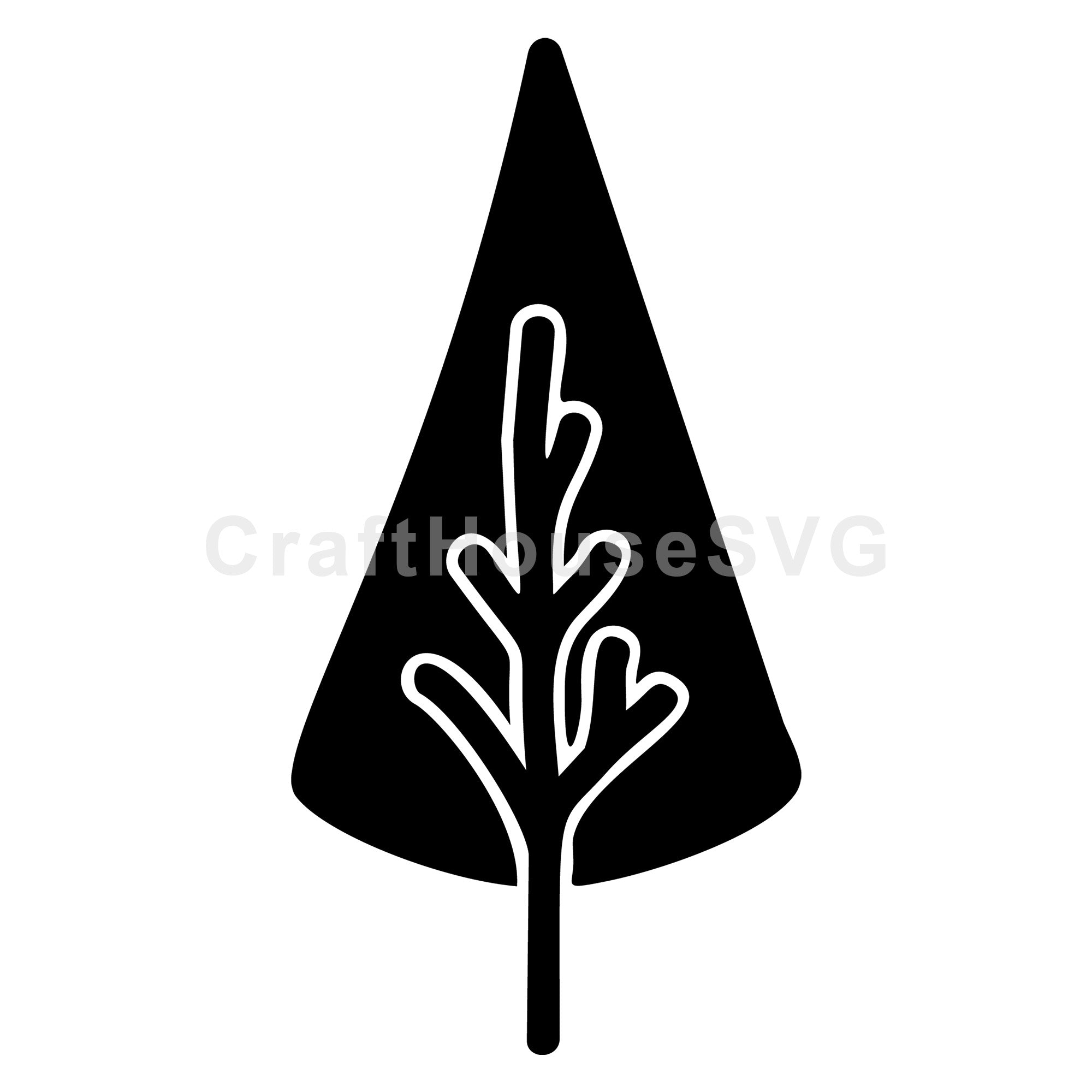 Abstract Branches Christmas Tree Silhouette SVG