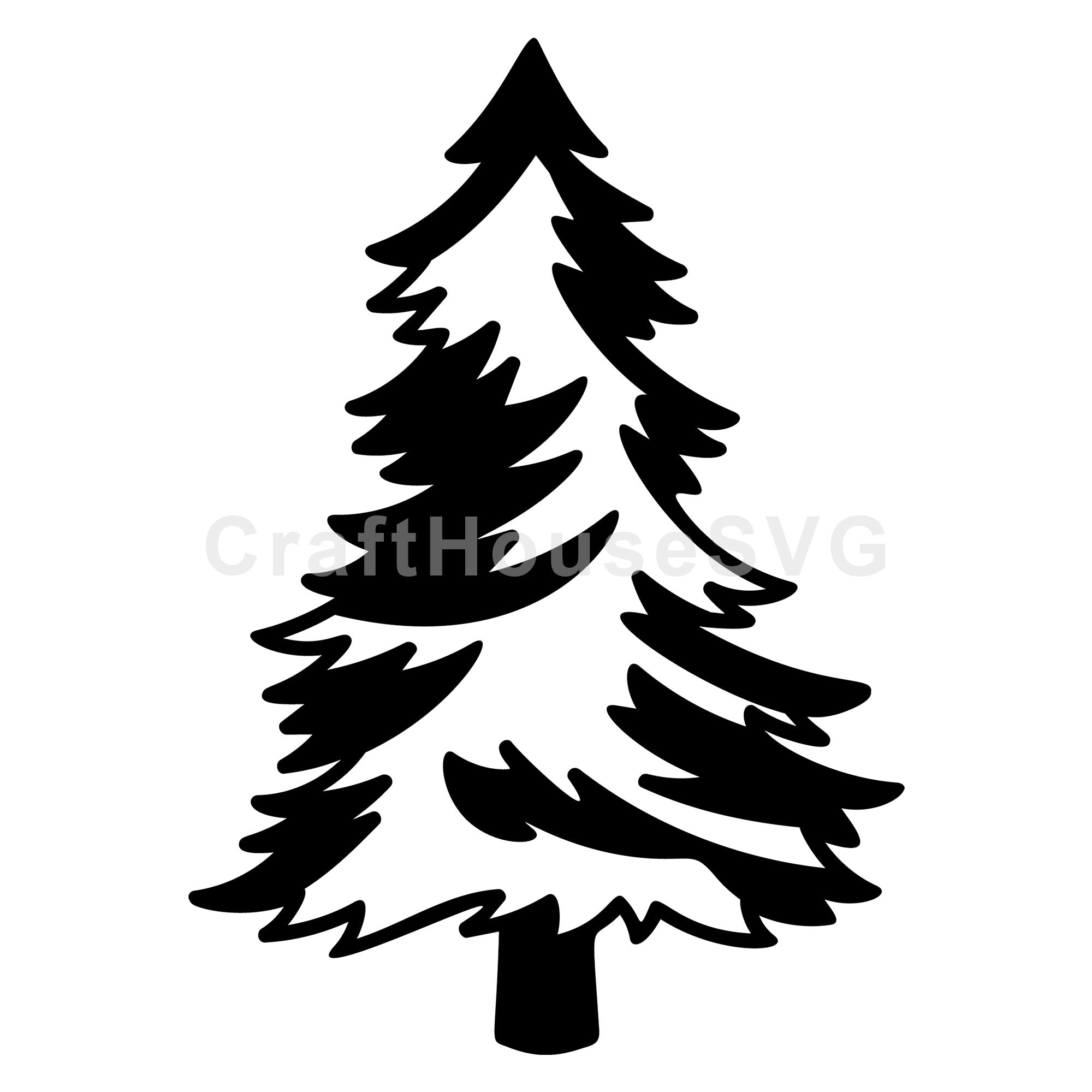 Bold Branches Christmas Tree Silhouette SVG