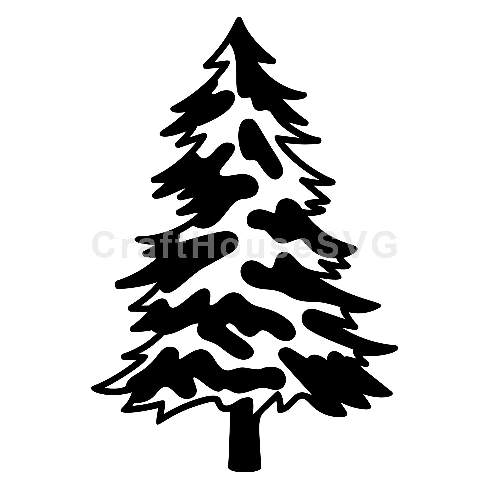 Camouflage Pattern Christmas Tree Silhouette SVG