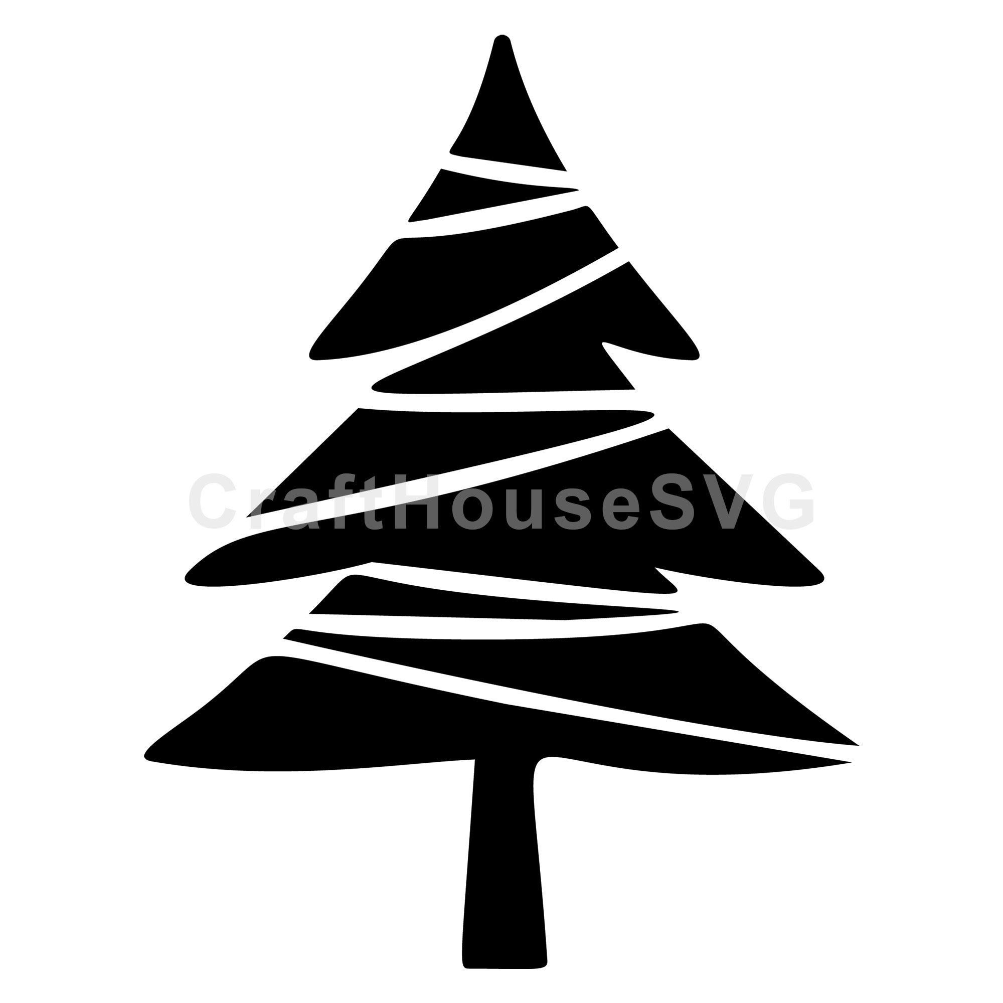 Zigzag Christmas Tree Silhouette SVG