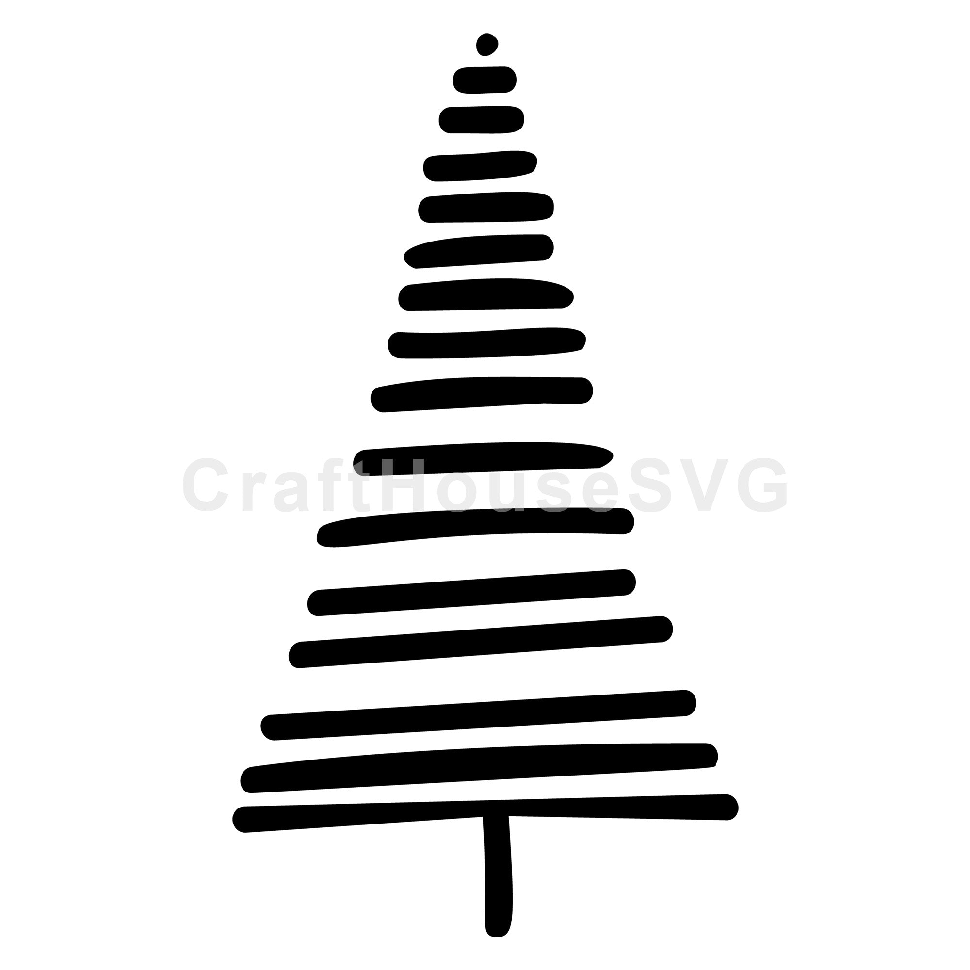 Minimalist Christmas Tree Line Art SVG