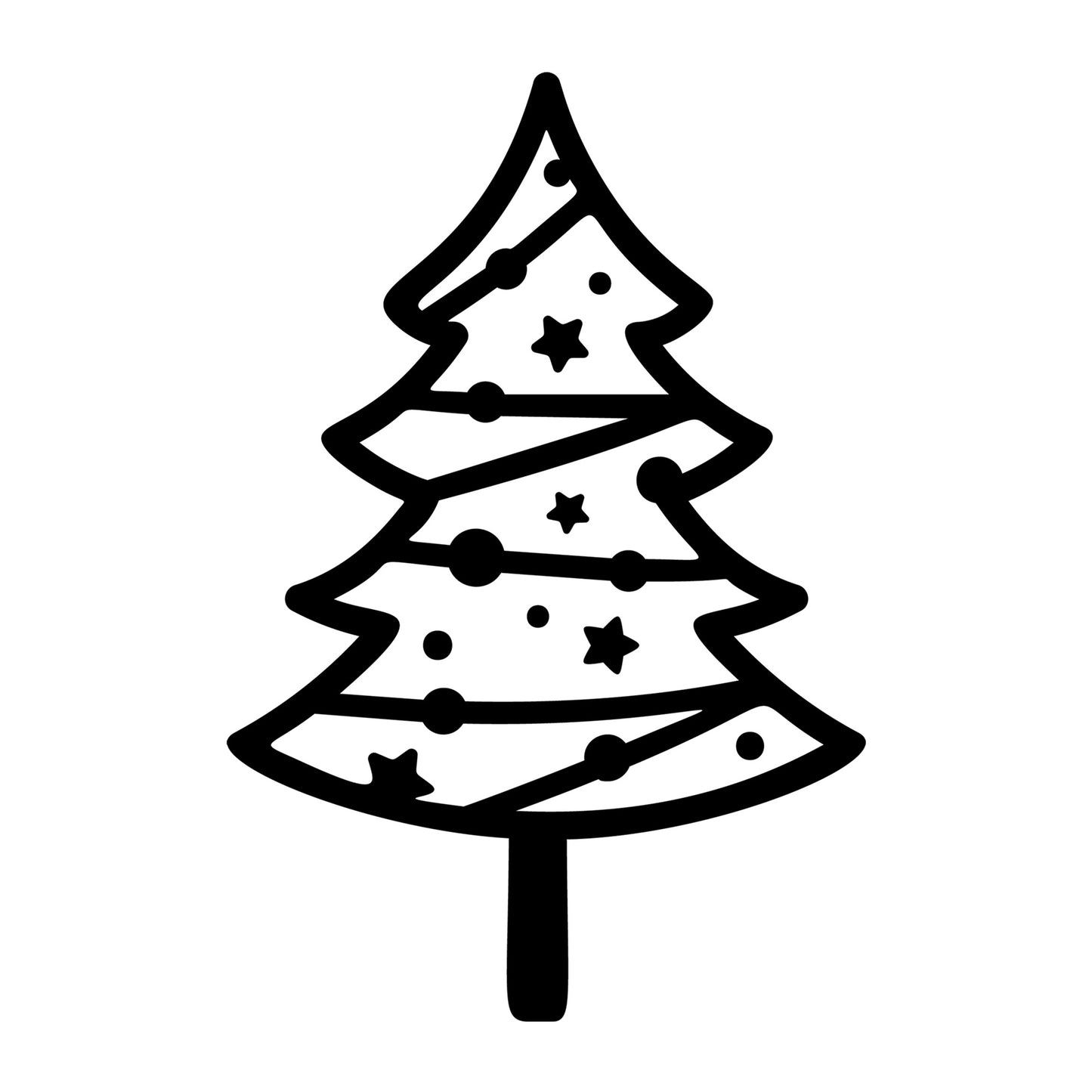 Christmas Tree SVG design for Cricut, Silhouette, laser cutting, vinyl, sublimation, and holiday craft projects.