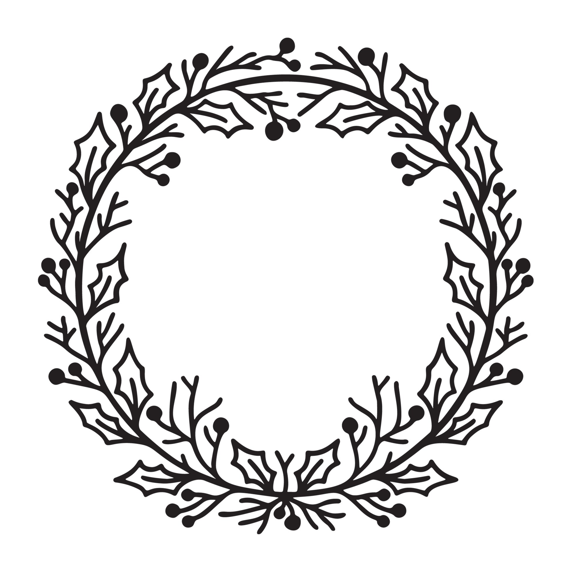 Christmas Wreath SVG design for Cricut, Silhouette, laser cutting, vinyl, sublimation, and Christmas craft projects.