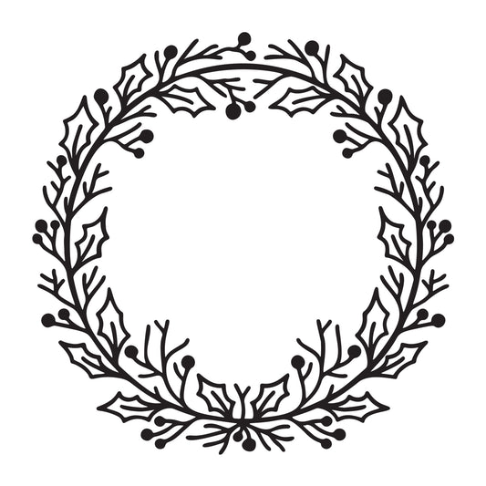 Christmas Wreath SVG design for Cricut, Silhouette, laser cutting, vinyl, sublimation, and Christmas craft projects.
