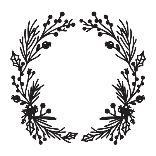 Christmas Wreath SVG design for Cricut, Silhouette, laser cutting, vinyl, sublimation, and Christmas craft projects.