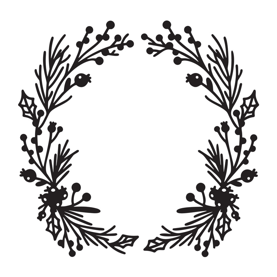 Christmas Wreath SVG design for Cricut, Silhouette, laser cutting, vinyl, sublimation, and Christmas craft projects.