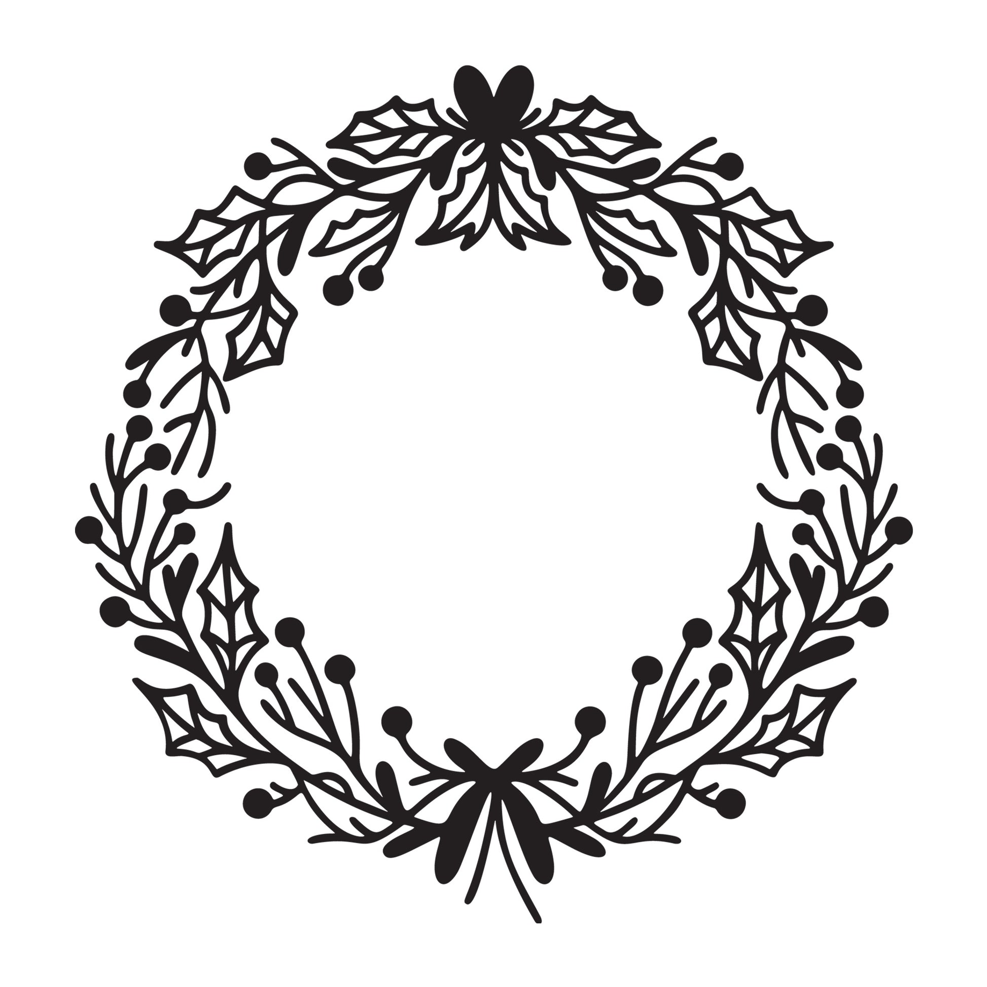 Christmas Wreath SVG design for Cricut, Silhouette, laser cutting, vinyl, sublimation, and Christmas craft projects.
