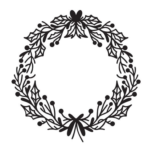 Christmas Wreath SVG design for Cricut, Silhouette, laser cutting, vinyl, sublimation, and Christmas craft projects.