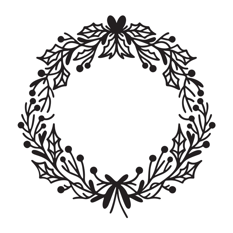 Christmas Wreath SVG design for Cricut, Silhouette, laser cutting, vinyl, sublimation, and Christmas craft projects.