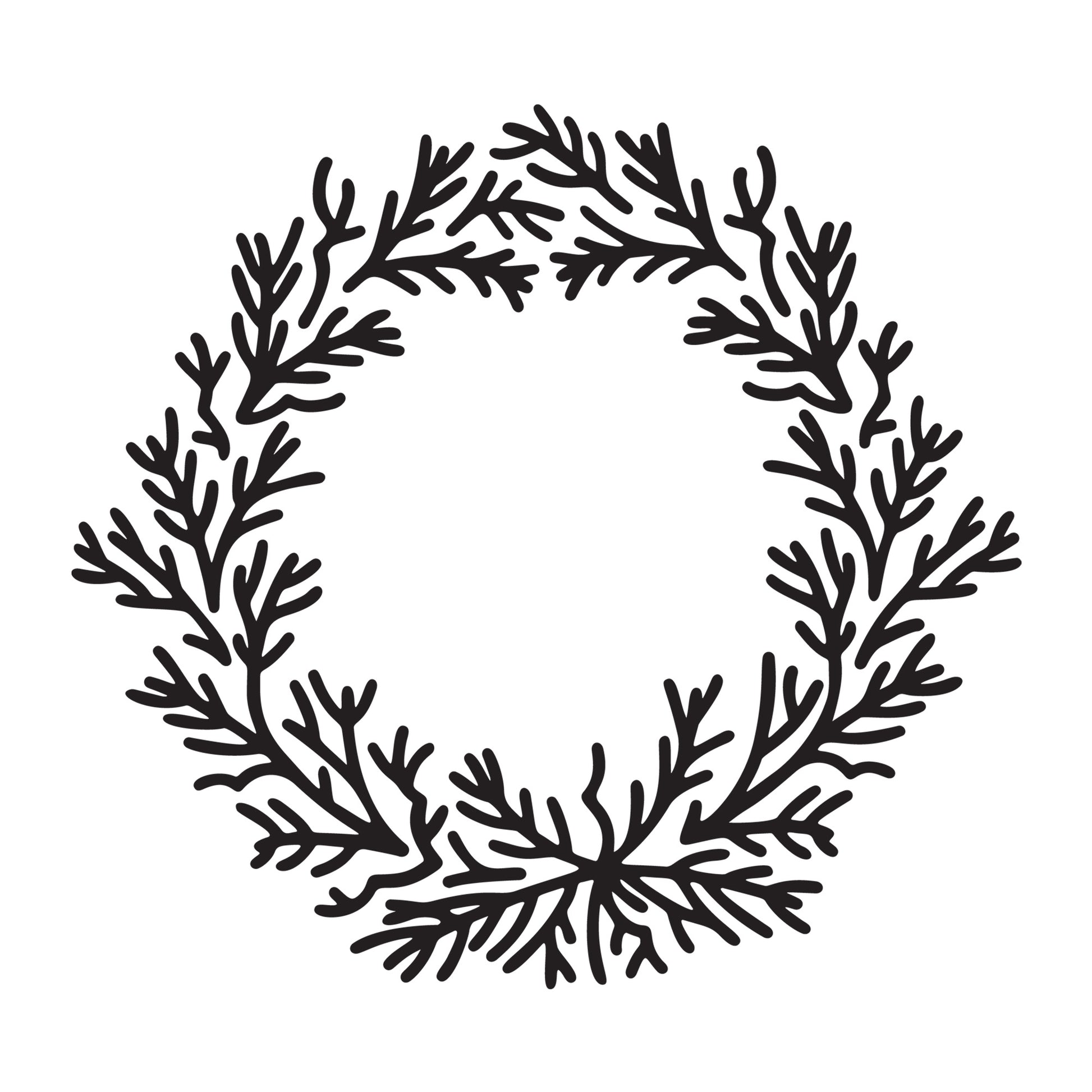 Christmas Wreath SVG design for Cricut, Silhouette, laser cutting, vinyl, sublimation, and Christmas craft projects.
