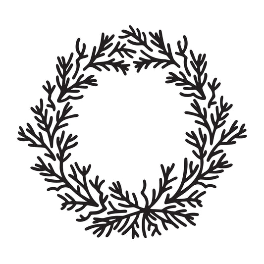 Christmas Wreath SVG design for Cricut, Silhouette, laser cutting, vinyl, sublimation, and Christmas craft projects.