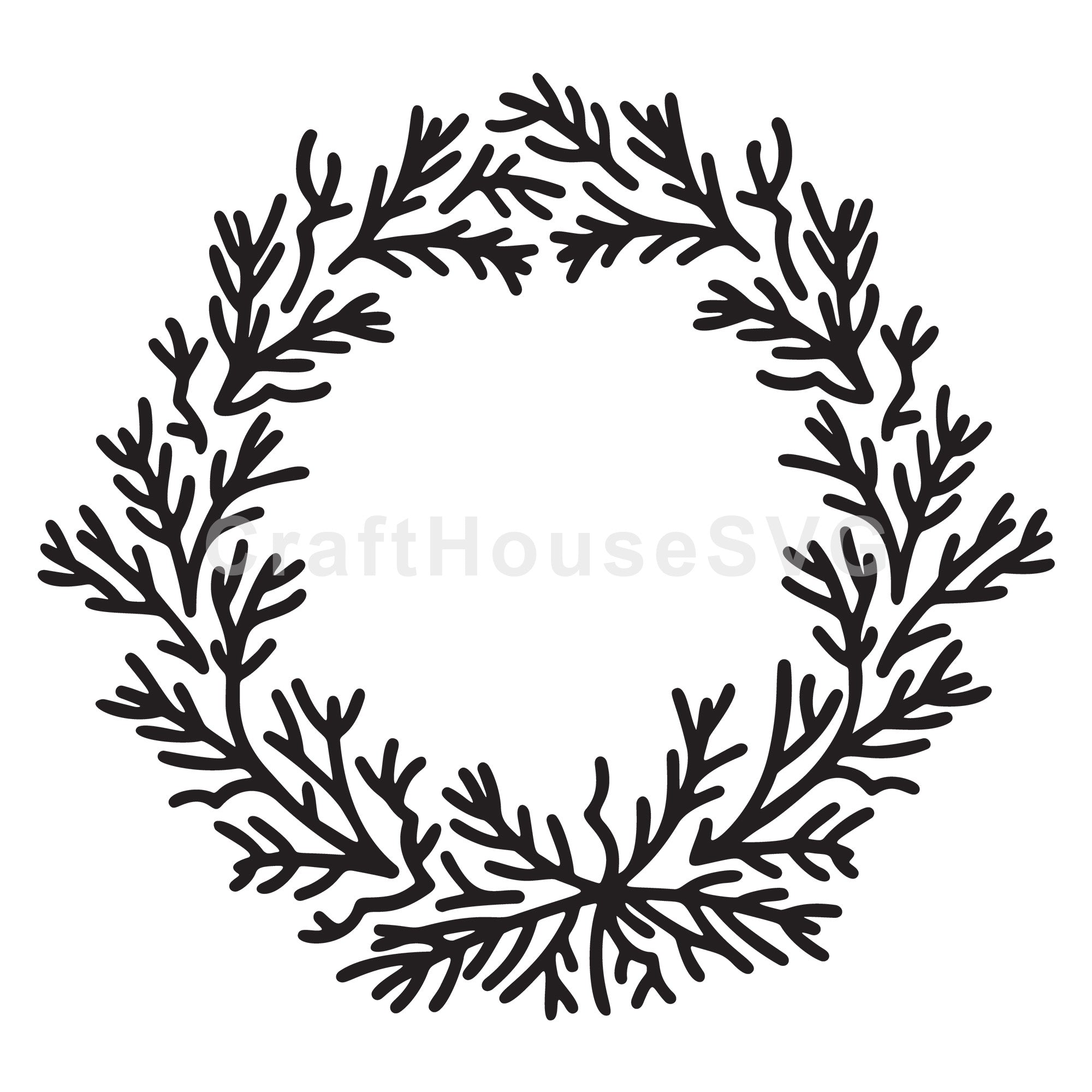 Classic Pine Christmas Wreath SVG