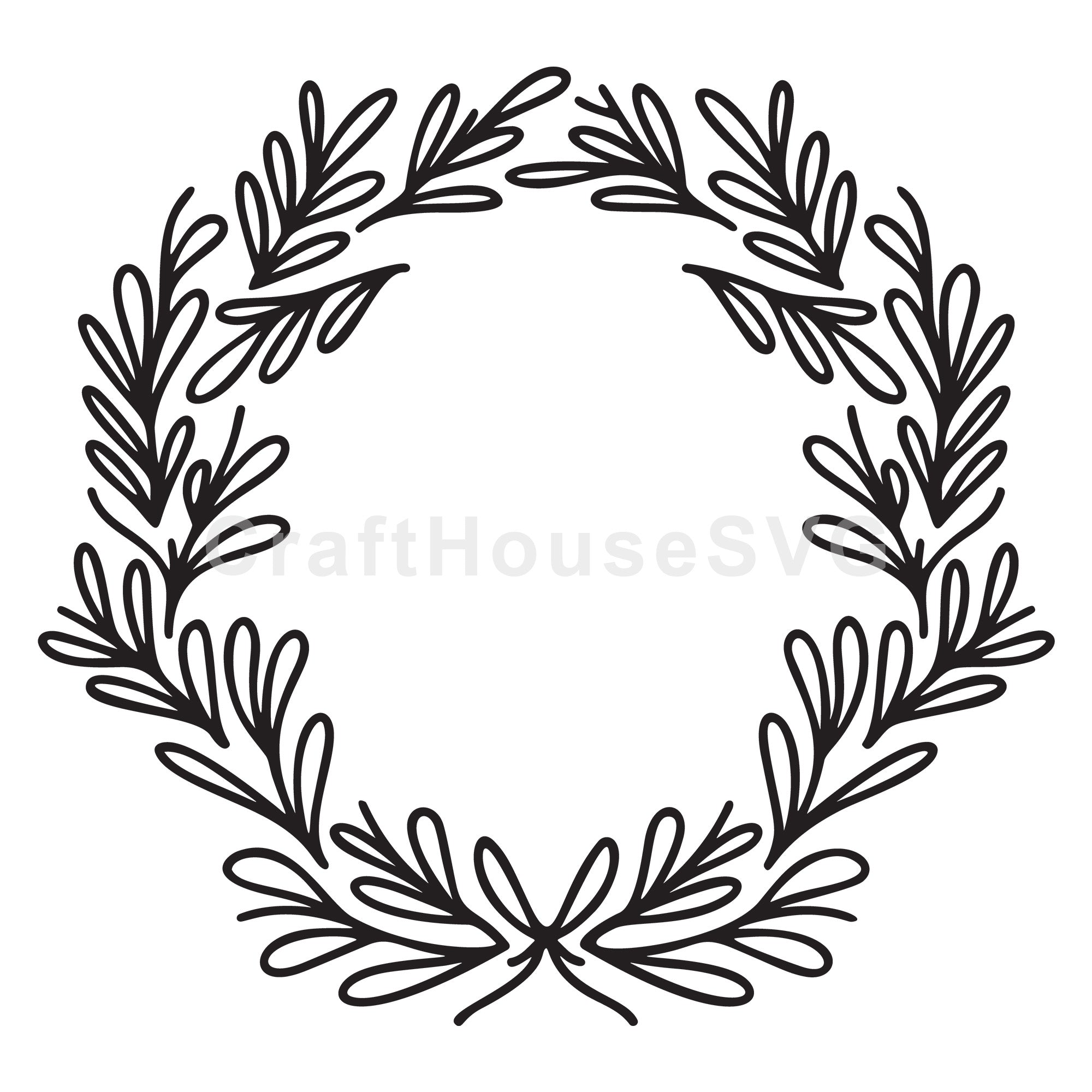 Elegant Pine Christmas Wreath SVG