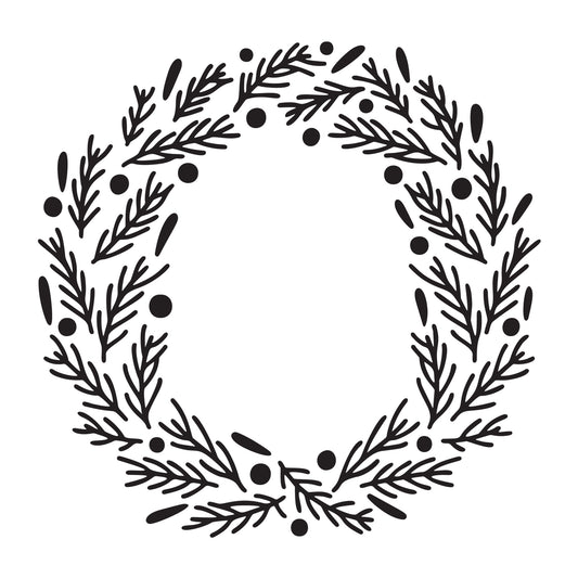 Christmas Wreath SVG design for Cricut, Silhouette, laser cutting, vinyl, sublimation, and Christmas craft projects.