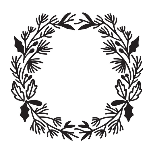 Christmas Wreath SVG design for Cricut, Silhouette, laser cutting, vinyl, sublimation, and Christmas craft projects.
