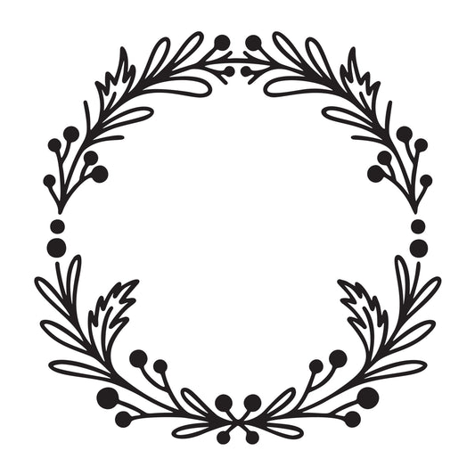 Christmas Wreath SVG design for Cricut, Silhouette, laser cutting, vinyl, sublimation, and Christmas craft projects.
