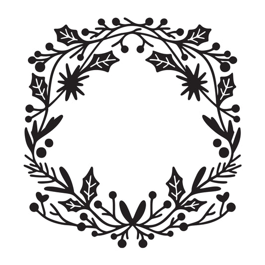 Christmas Wreath SVG design for Cricut, Silhouette, laser cutting, vinyl, sublimation, and Christmas craft projects.