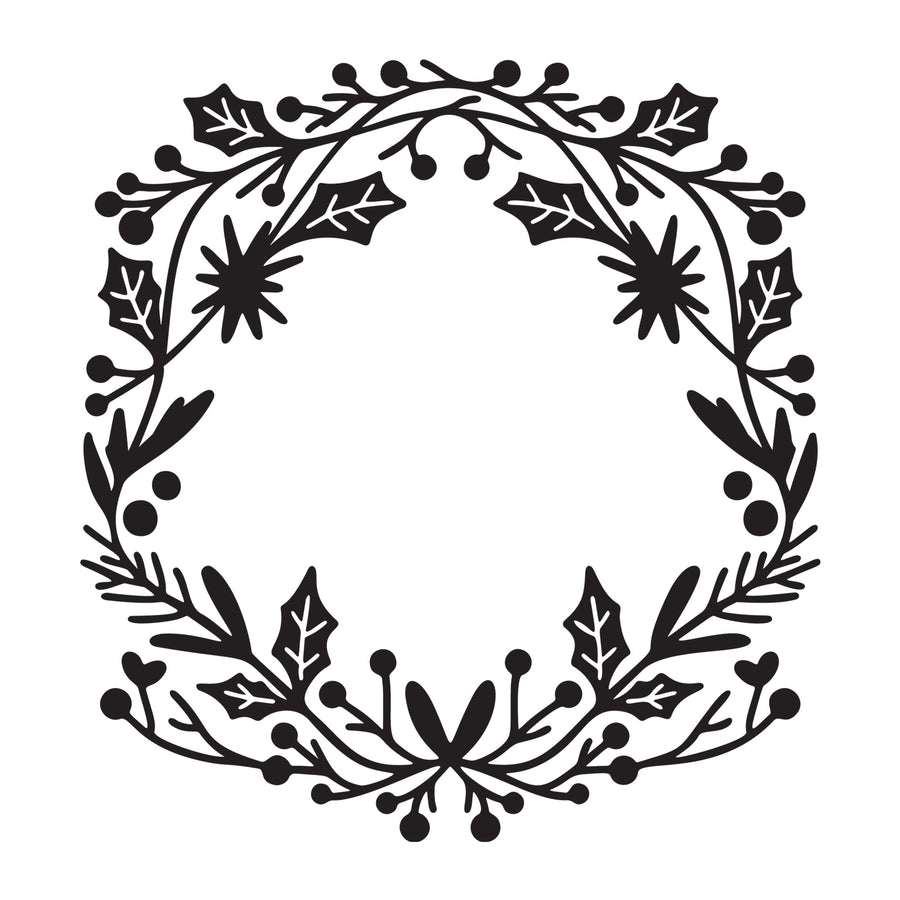 Christmas Wreath SVG design for Cricut, Silhouette, laser cutting, vinyl, sublimation, and Christmas craft projects.