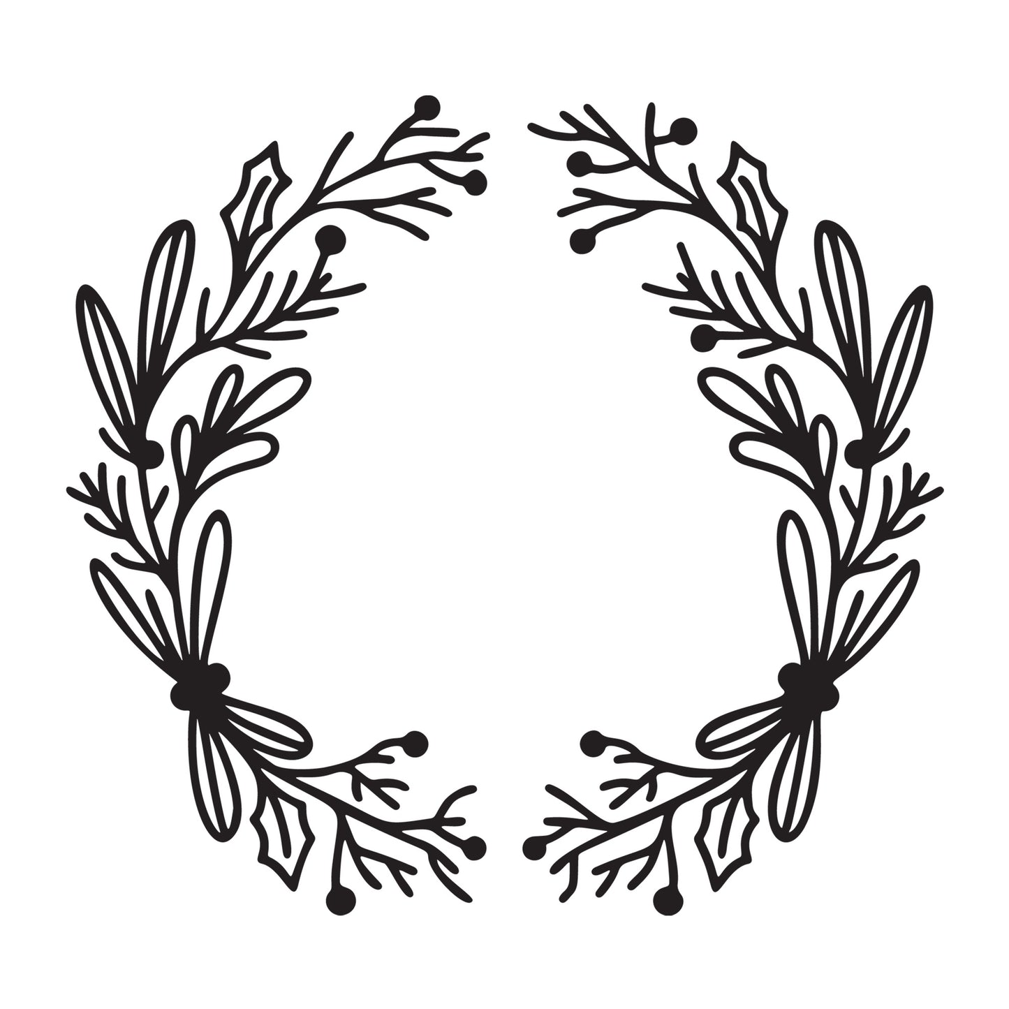 Christmas Wreath SVG design for Cricut, Silhouette, laser cutting, vinyl, sublimation, and Christmas craft projects.