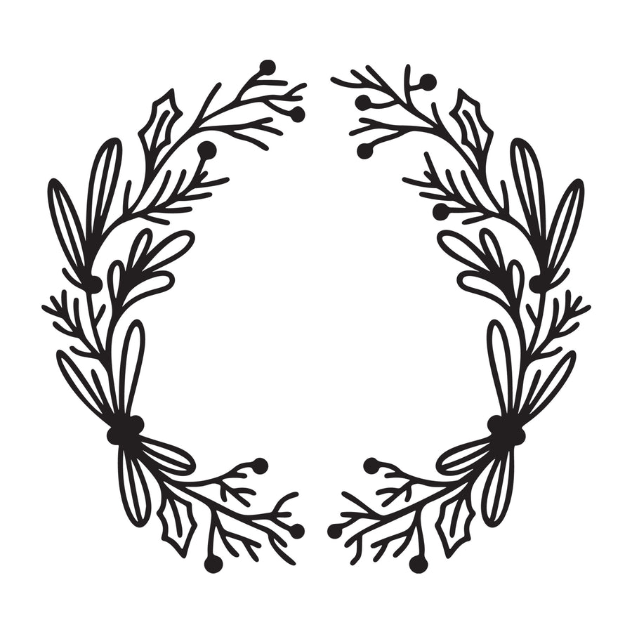 Christmas Wreath SVG design for Cricut, Silhouette, laser cutting, vinyl, sublimation, and Christmas craft projects.