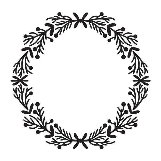 Christmas Wreath SVG design for Cricut, Silhouette, laser cutting, vinyl, sublimation, and Christmas craft projects.