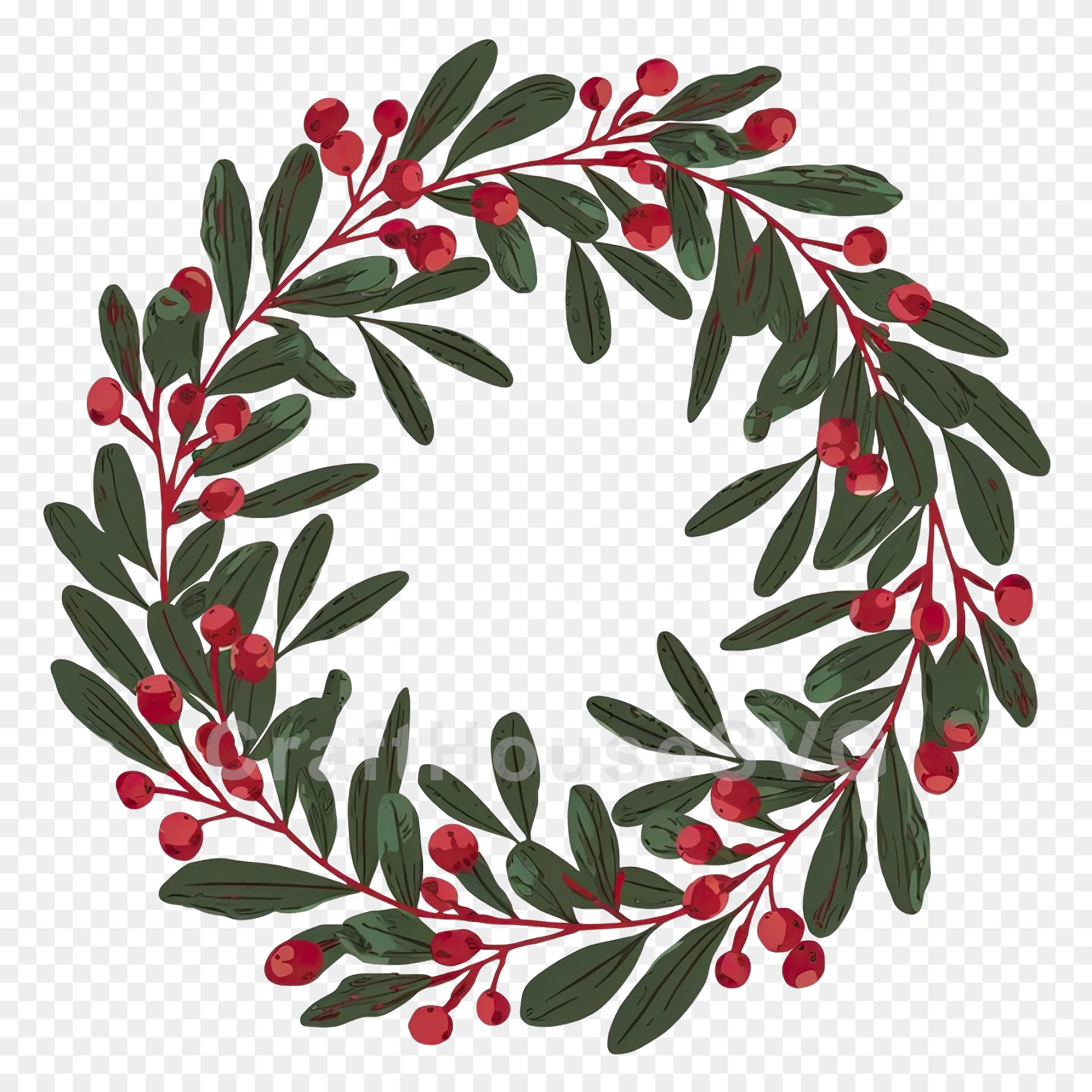 Christmas Wreath PNG Clip Art Sublimation