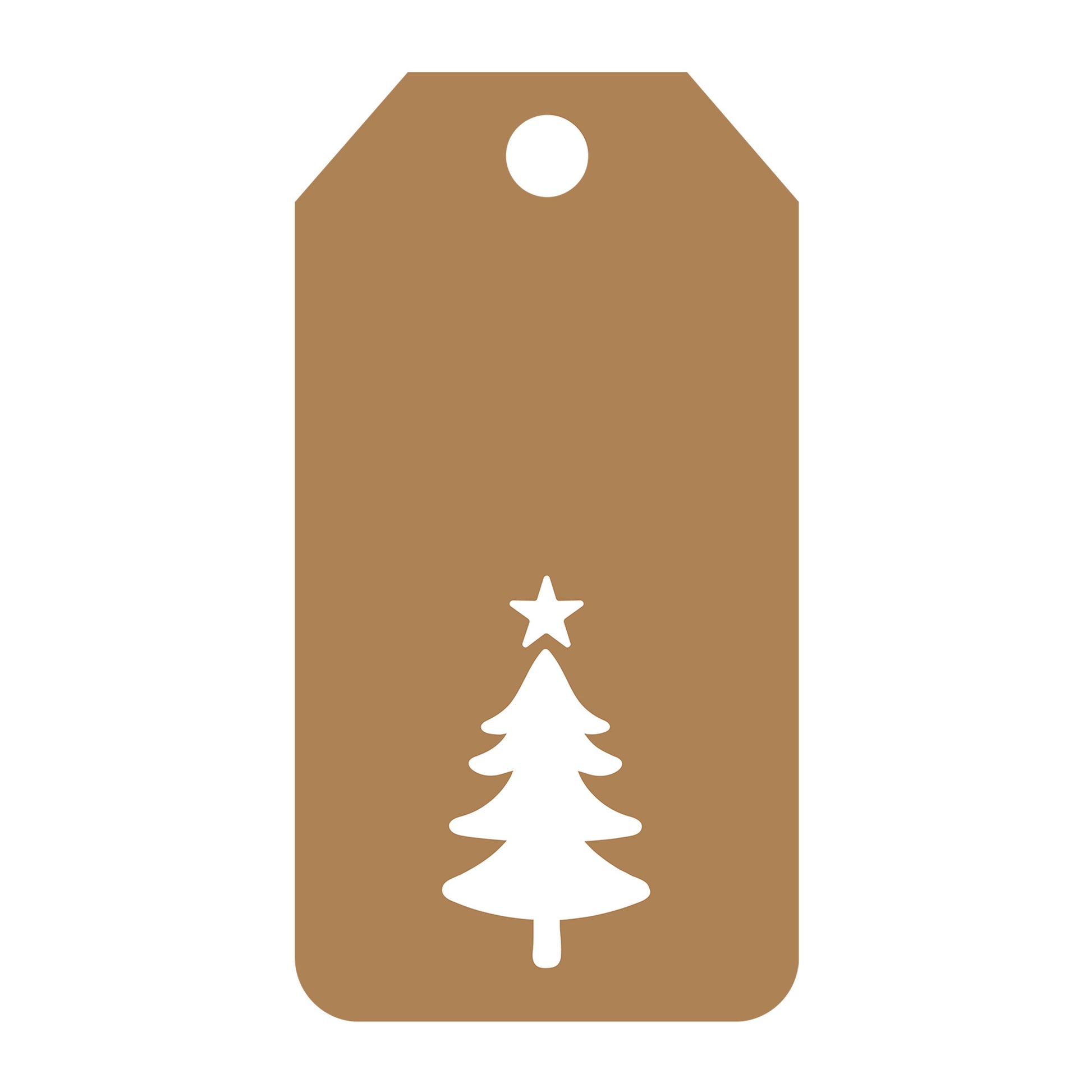 Christmas Tree Gift Tag SVG design for Cricut, Silhouette, laser cutting, vinyl, sublimation, gift tags, and craft projects.