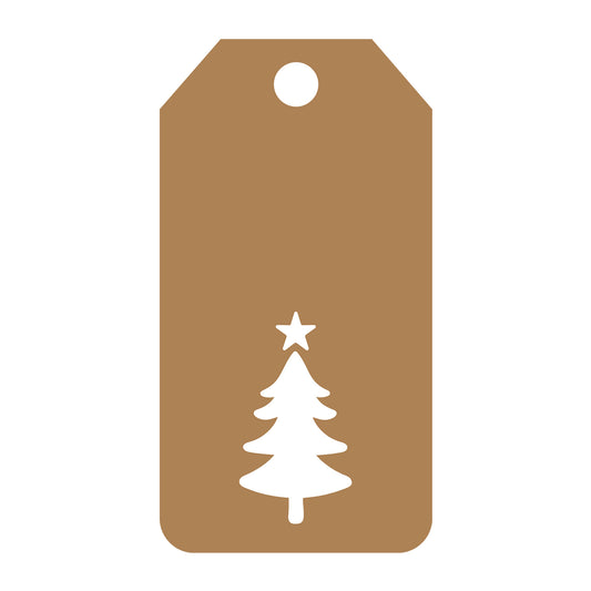 Christmas Tree Gift Tag SVG design for Cricut, Silhouette, laser cutting, vinyl, sublimation, gift tags, and craft projects.