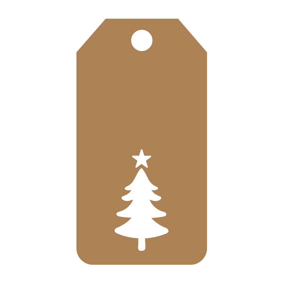 Christmas Tree Gift Tag SVG design for Cricut, Silhouette, laser cutting, vinyl, sublimation, gift tags, and craft projects.