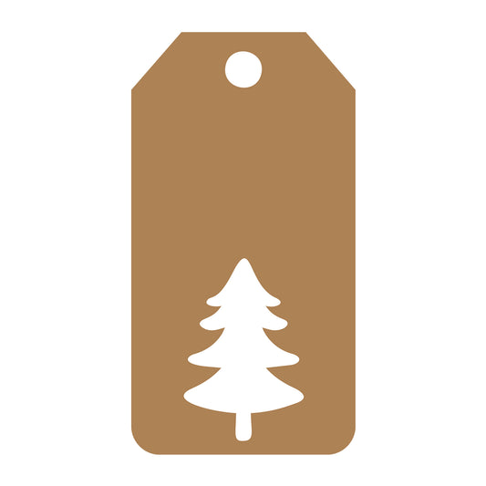 Christmas Tree Gift Tag SVG design for Cricut, Silhouette, laser cutting, vinyl, sublimation, gift tags, and craft projects.