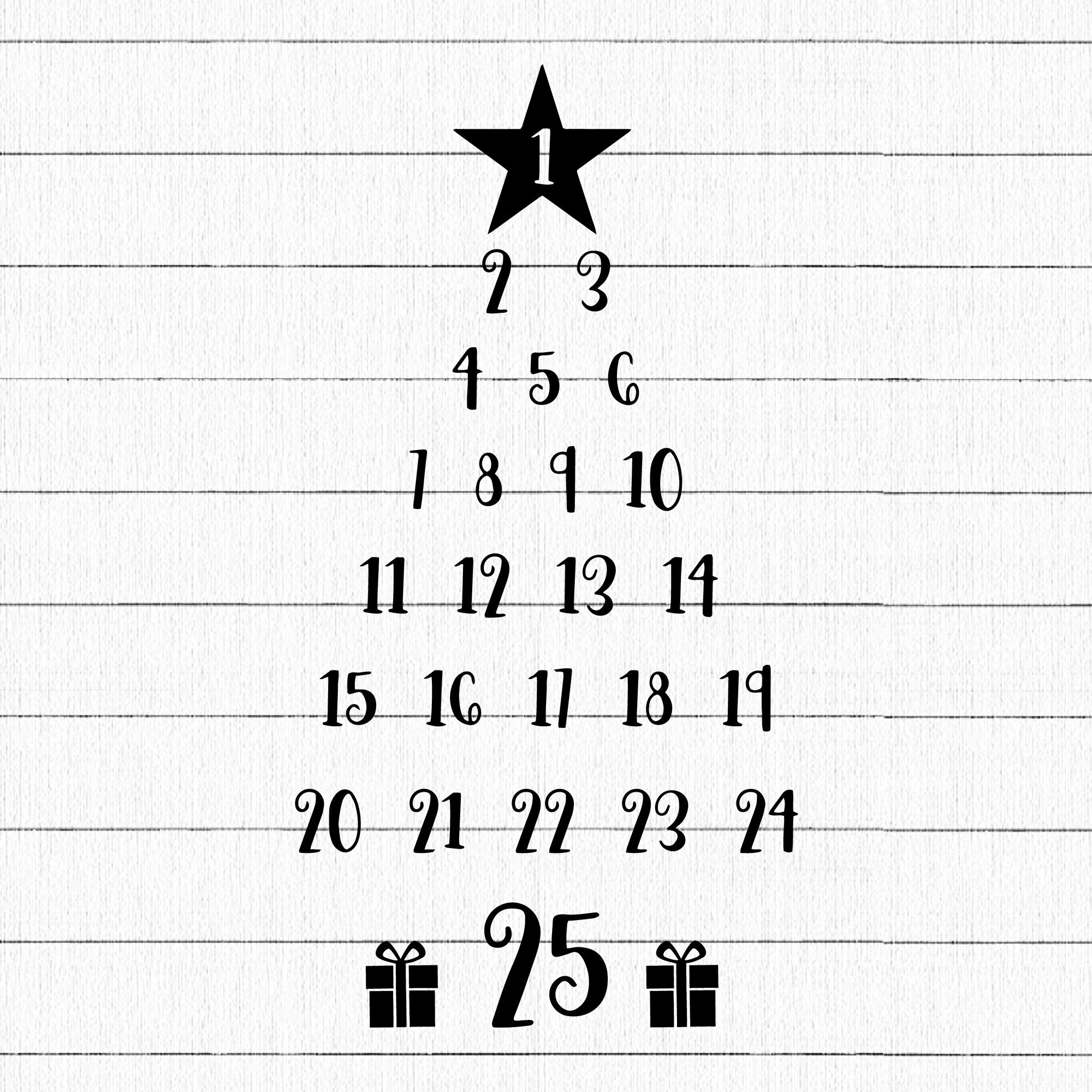 Christmas tree calendar SVG | M36F2