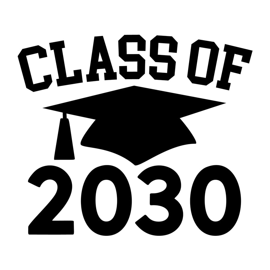 Class Of 2030 SVG design for Cricut, Silhouette, laser cutting, vinyl, sublimation, graduation crafts, and DIY projects.
