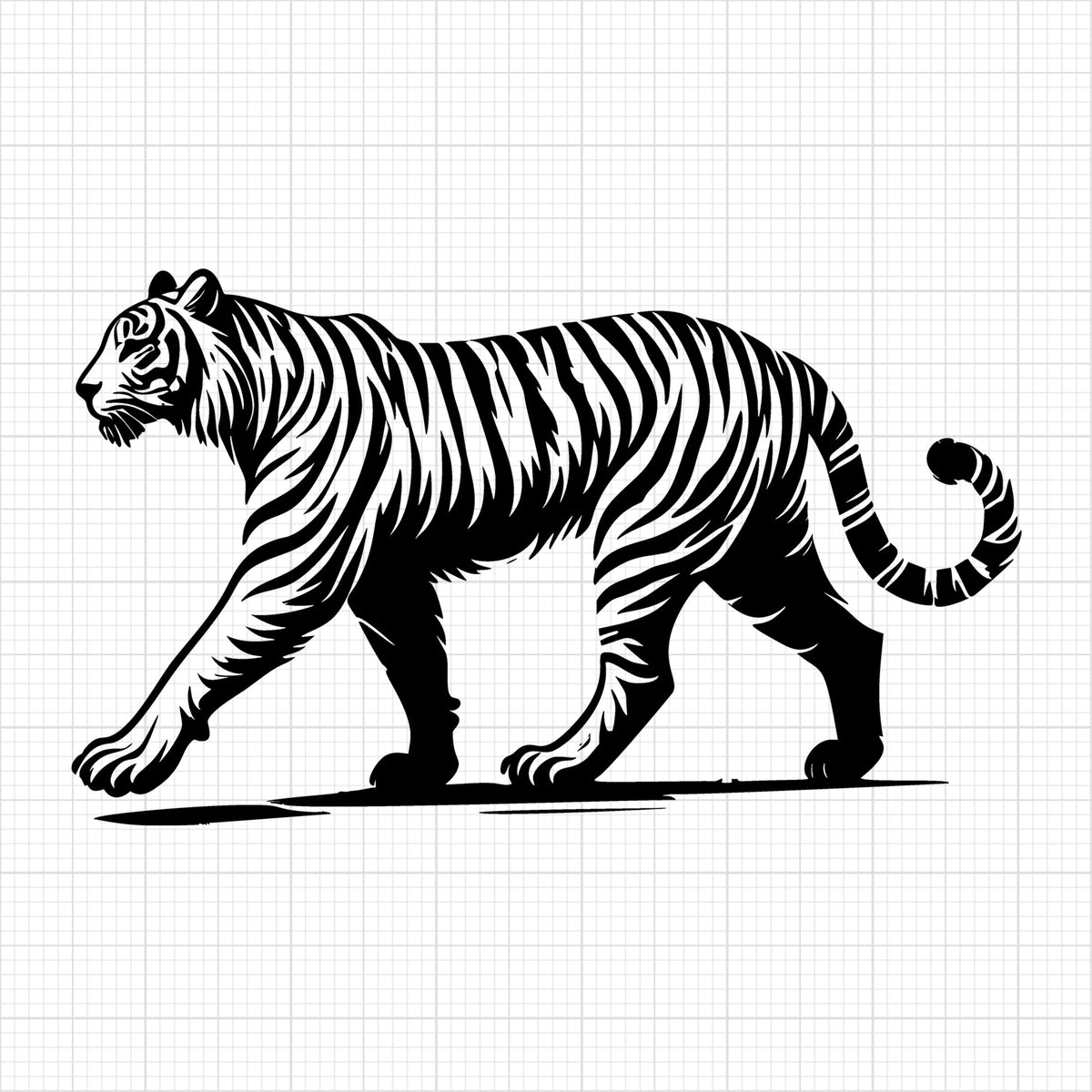 Classic Walking Tiger Silhouette
