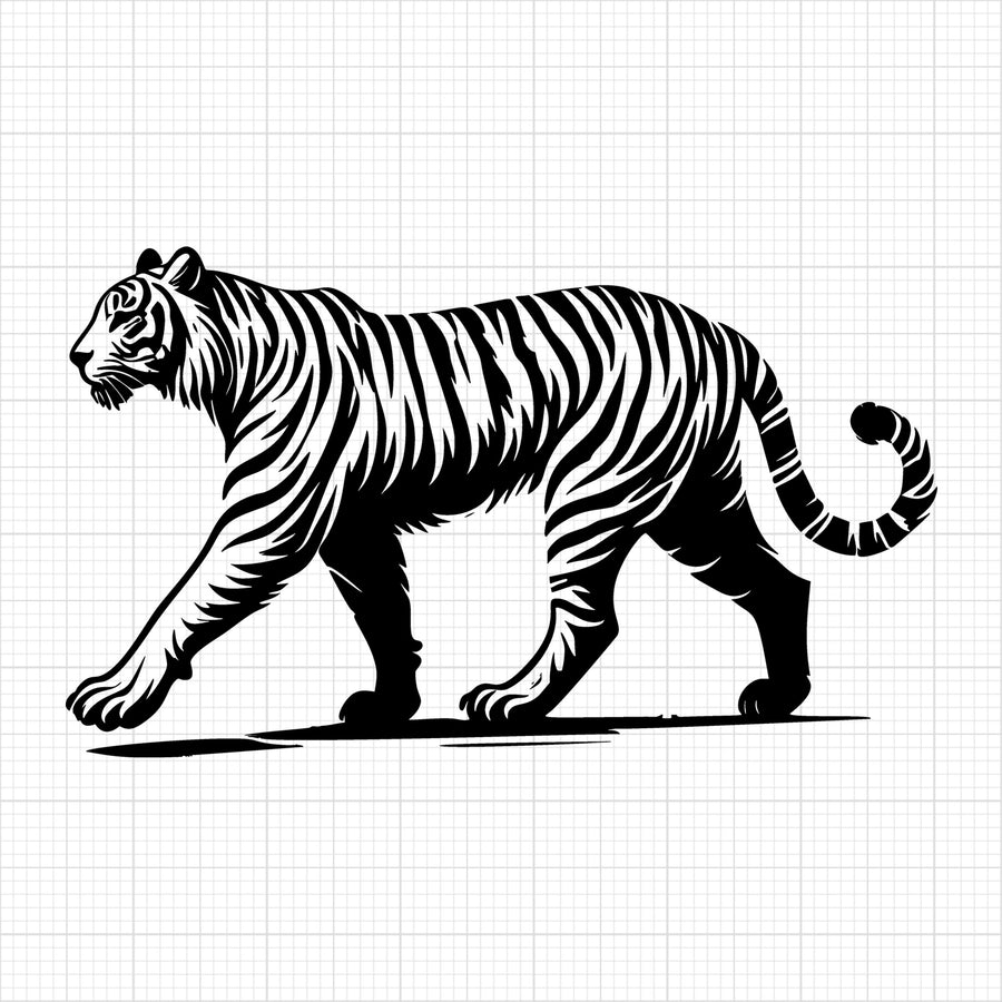 Classic Walking Tiger Silhouette