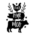 Cluck Oink Moo SVG design for Cricut, Silhouette, laser cutting, vinyl, sublimation, farmhouse signs, shirts, decals, mugs, and DIY craft projects.