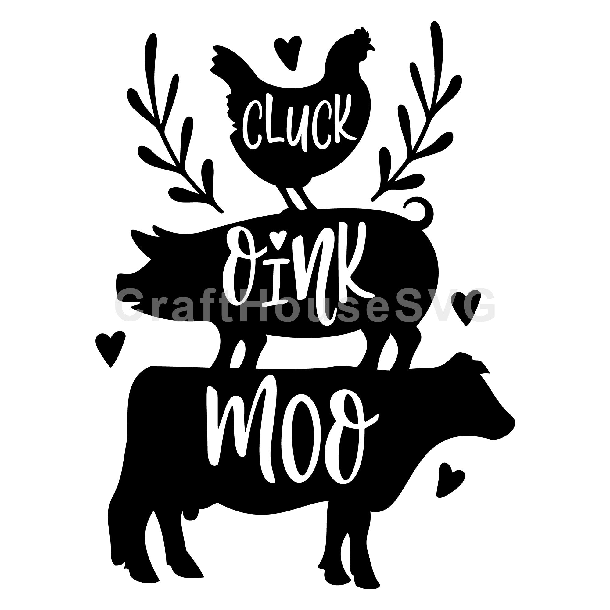 Cluck oink moo SVG