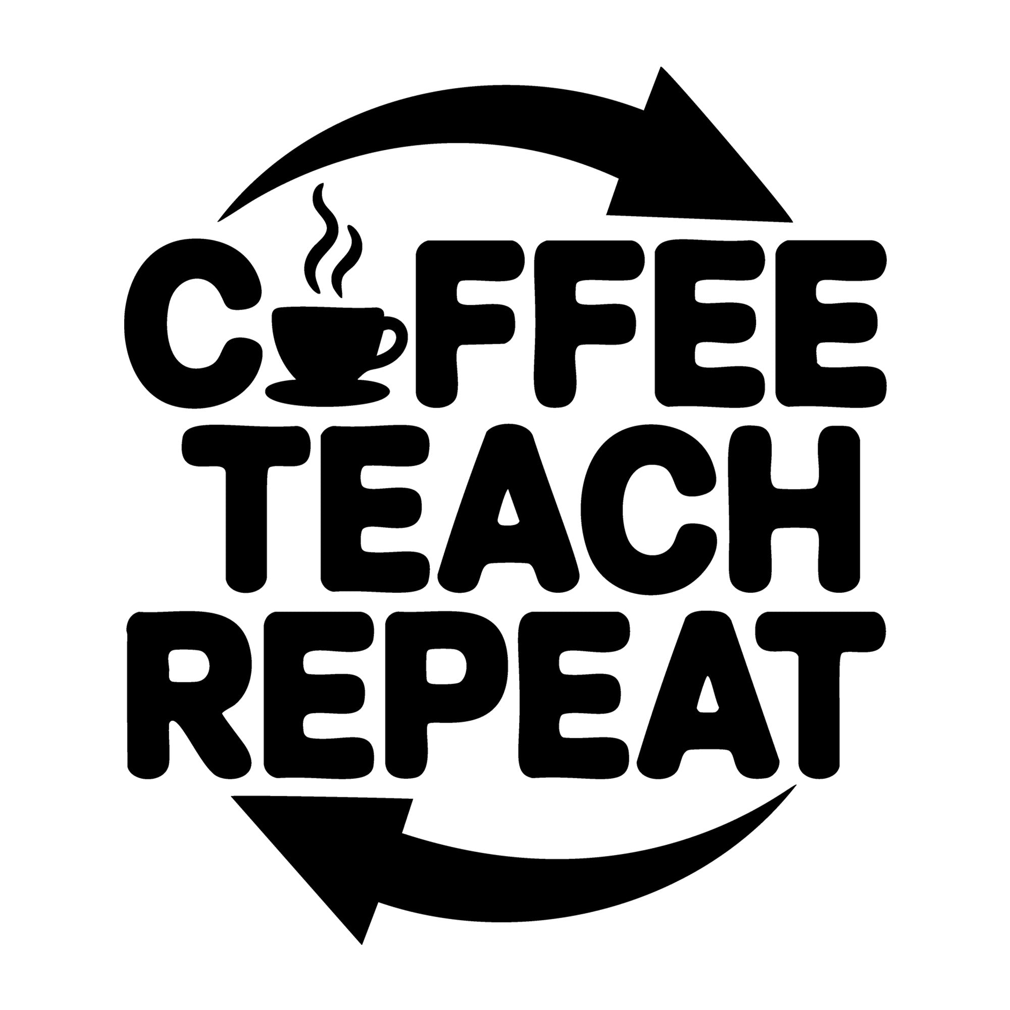 Coffee Teach Repeat SVG