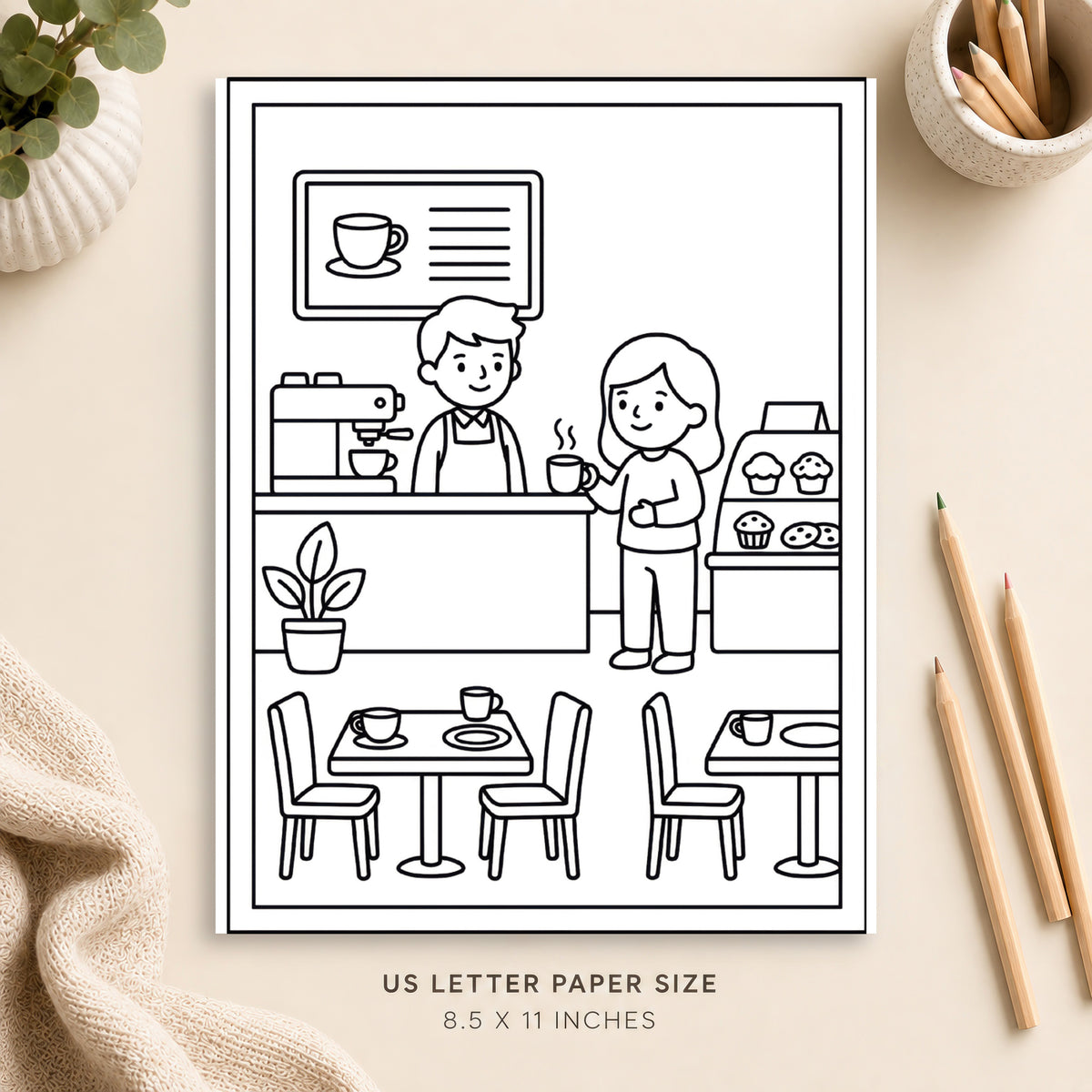Coffee Shop Coloring Page 3