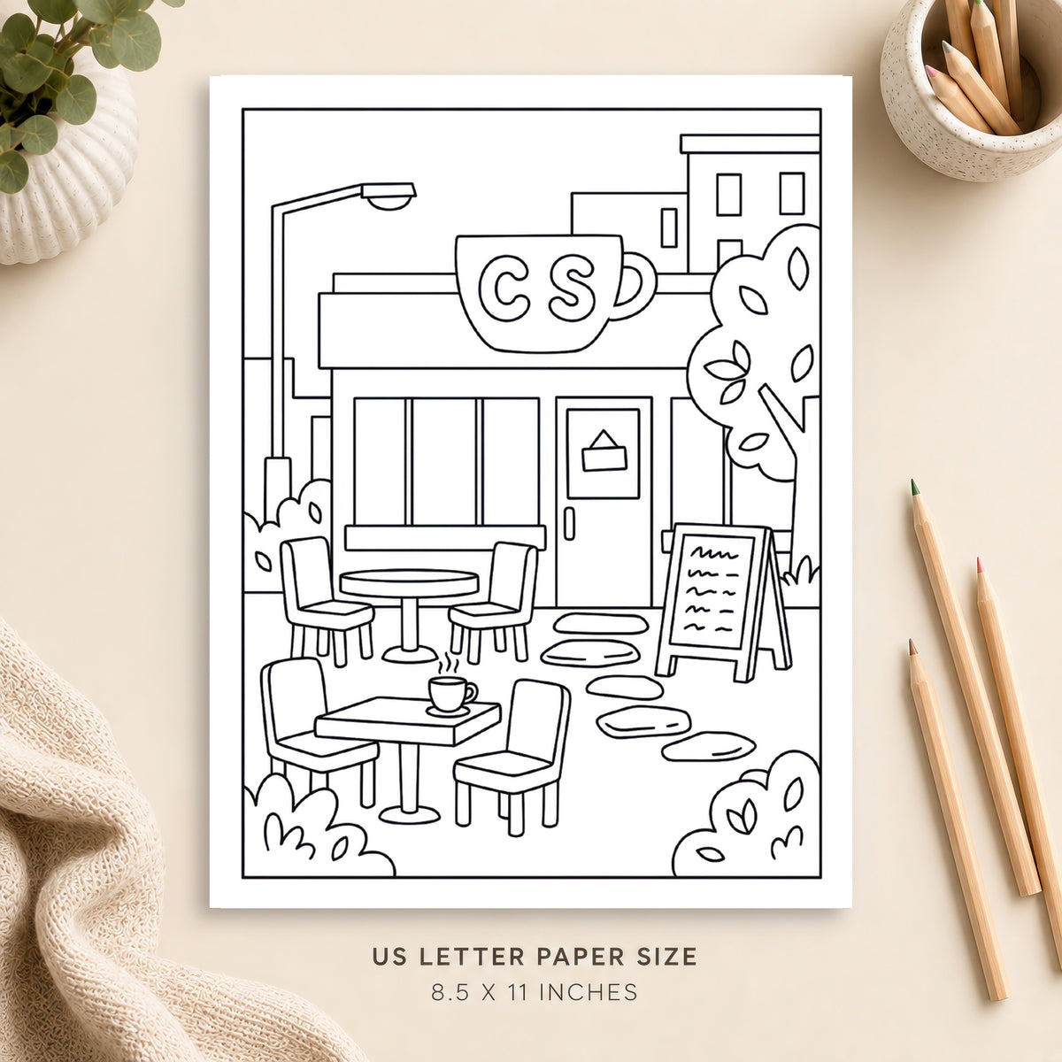 Coffee Shop Coloring Page 4