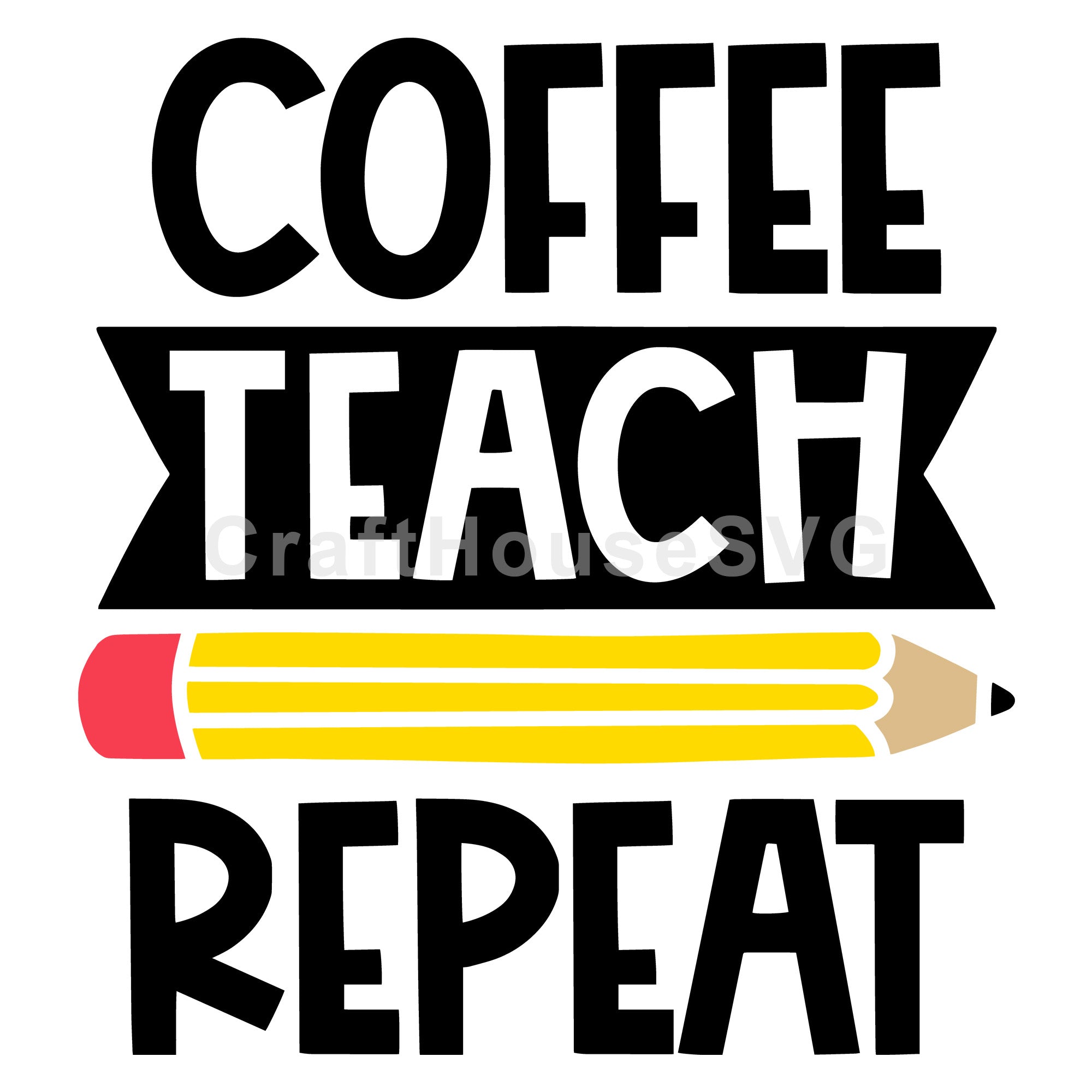 Coffee teach repeat SVG