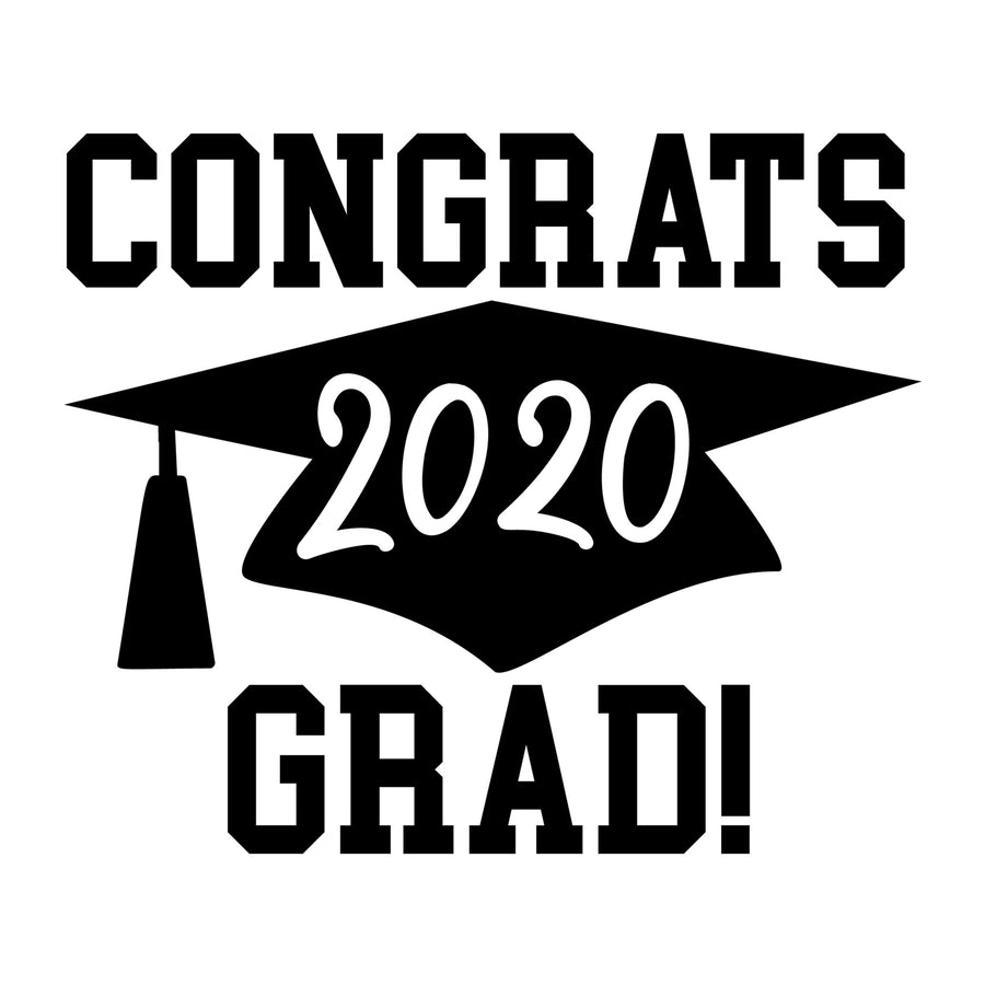 Congrats Grad 2020 SVG design for Cricut, Silhouette, laser cutting, vinyl, sublimation, graduation crafts, and DIY projects.