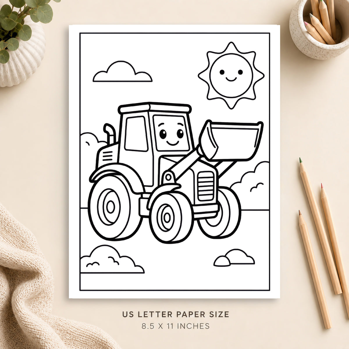 Construction Vehicle Coloring Page 2