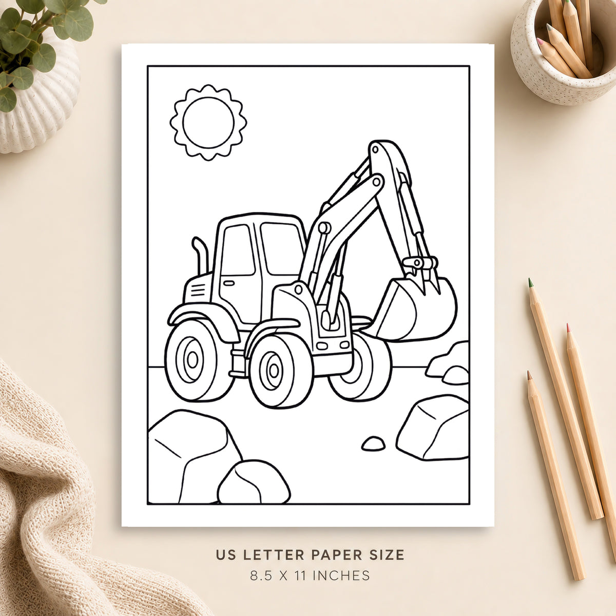 Construction Vehicle Coloring Page 3
