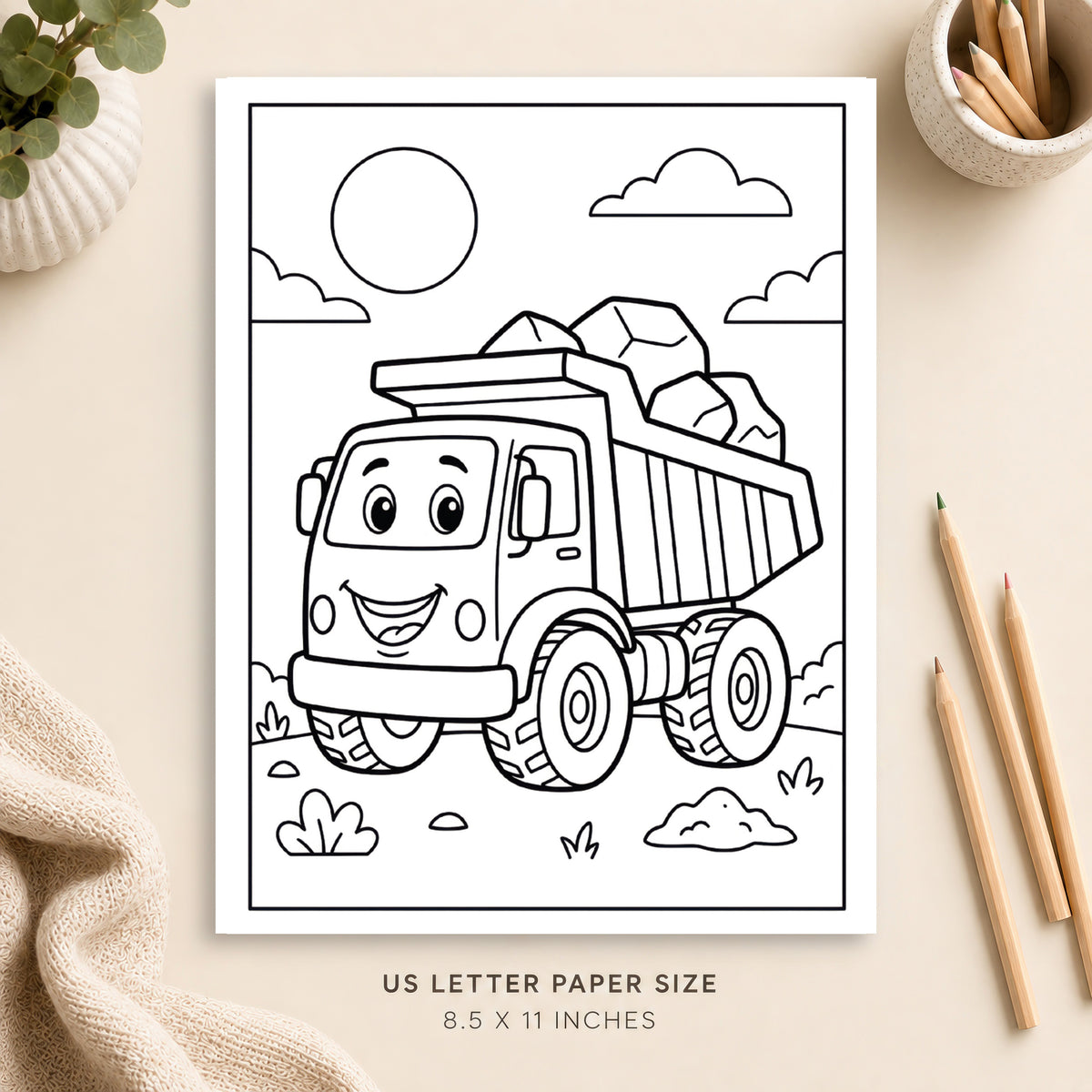 Construction Vehicle Coloring Page 4