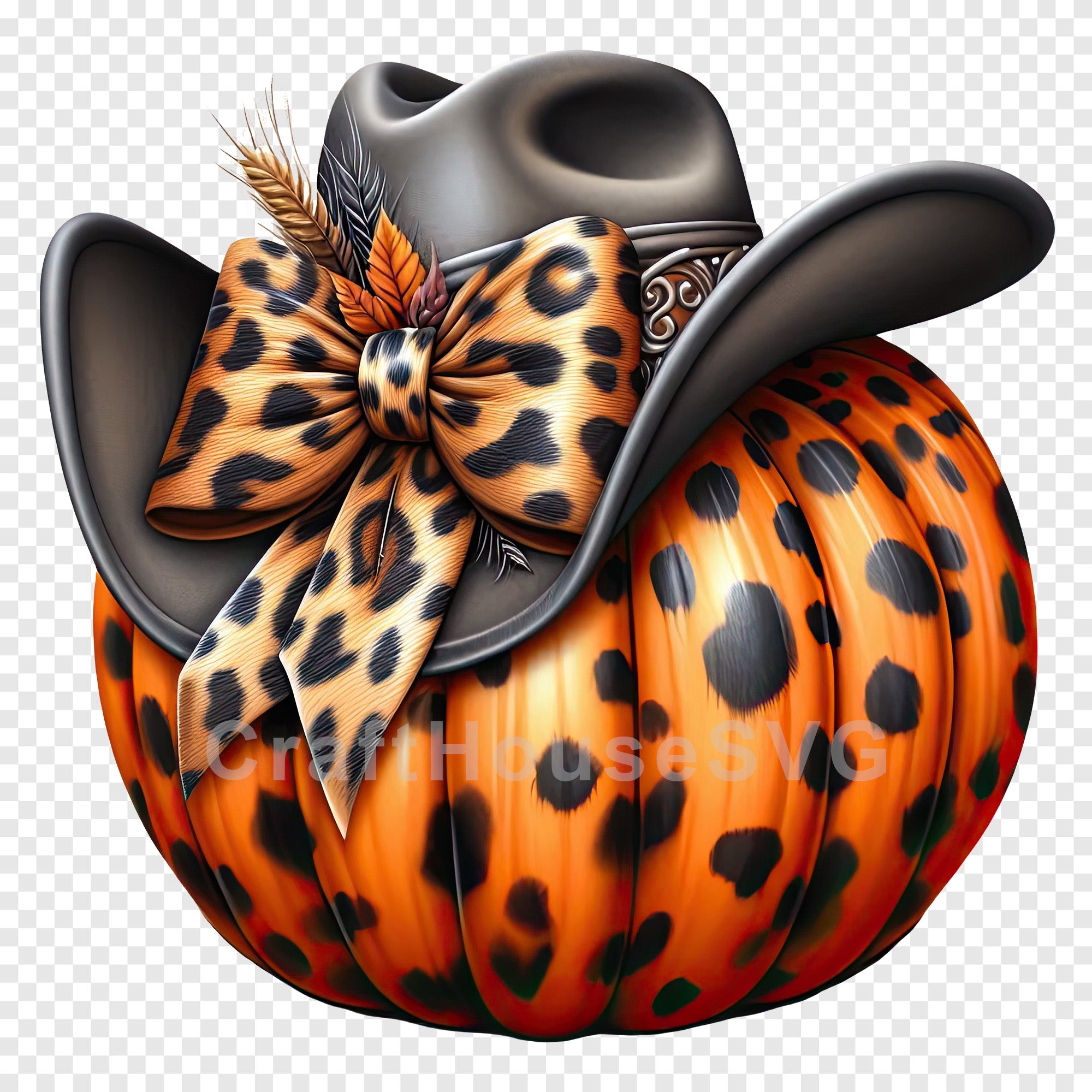 Coquette Cowboy Hat Pumpkin PNG Clip Art Sublimation