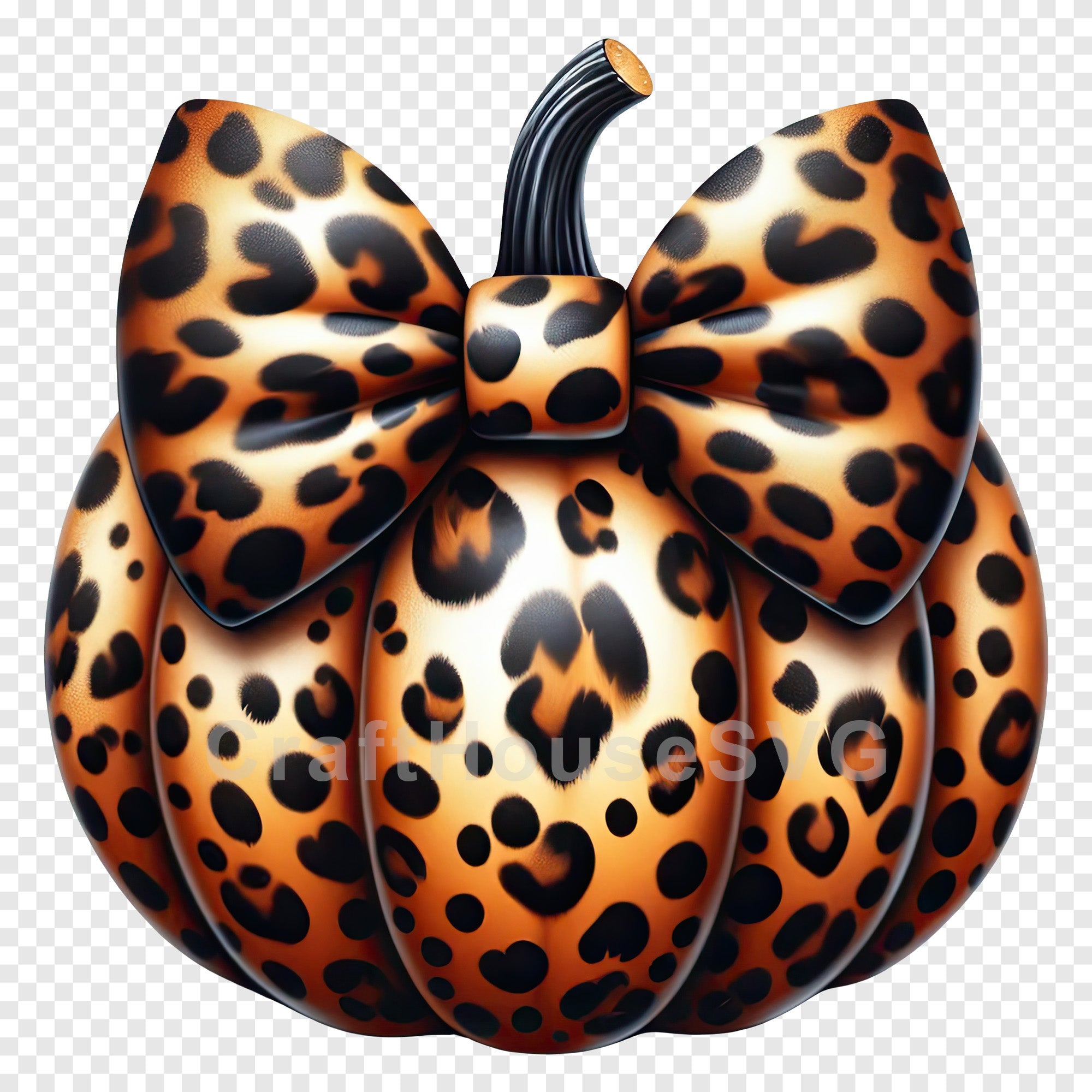 Coquette Leopard Pumpkin PNG Clip Art Sublimation