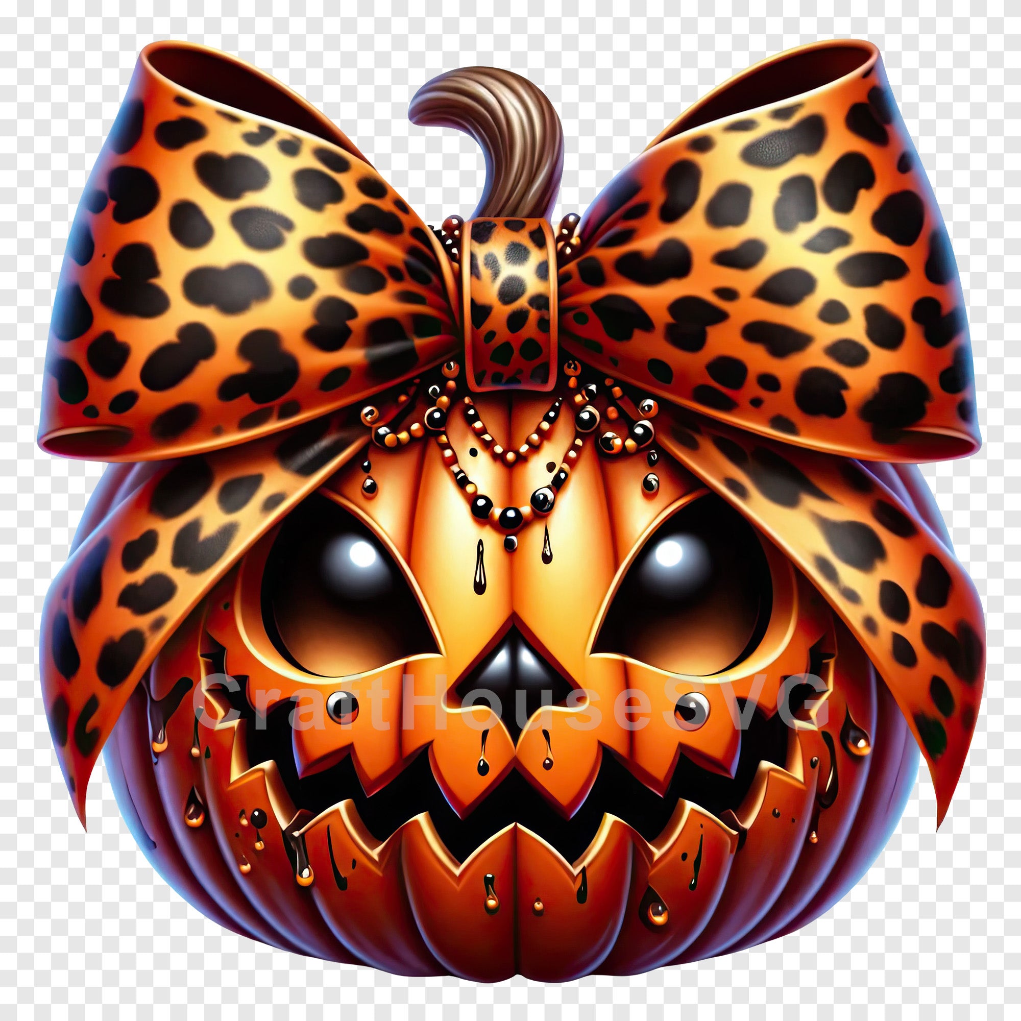 Coquette Pumpkin Halloween PNG Clip Art Sublimation