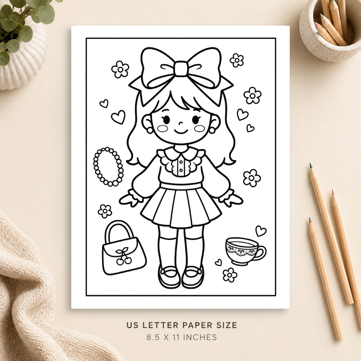 Coquette Fashion Coloring Page 1