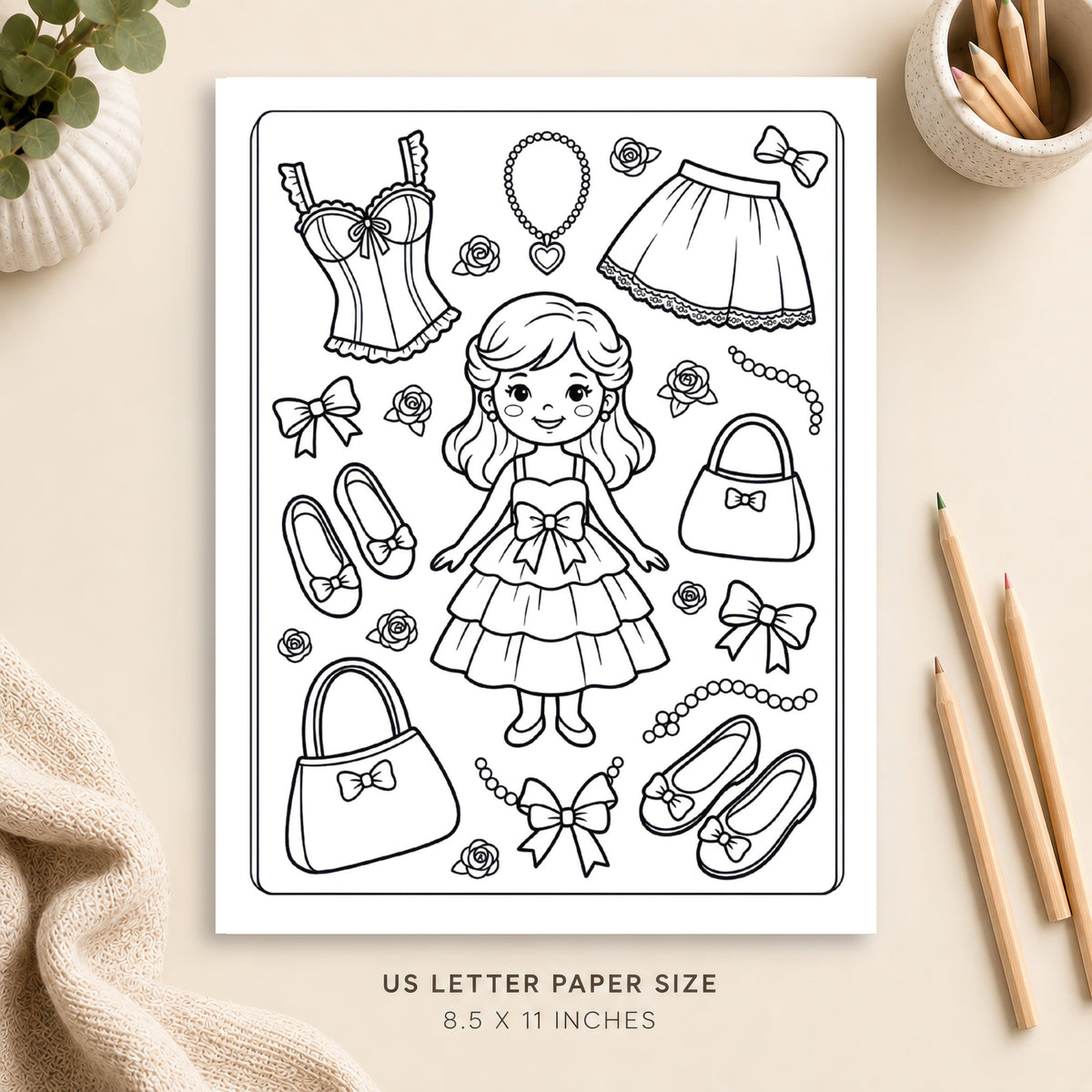 Coquette Fashion Coloring Page 3