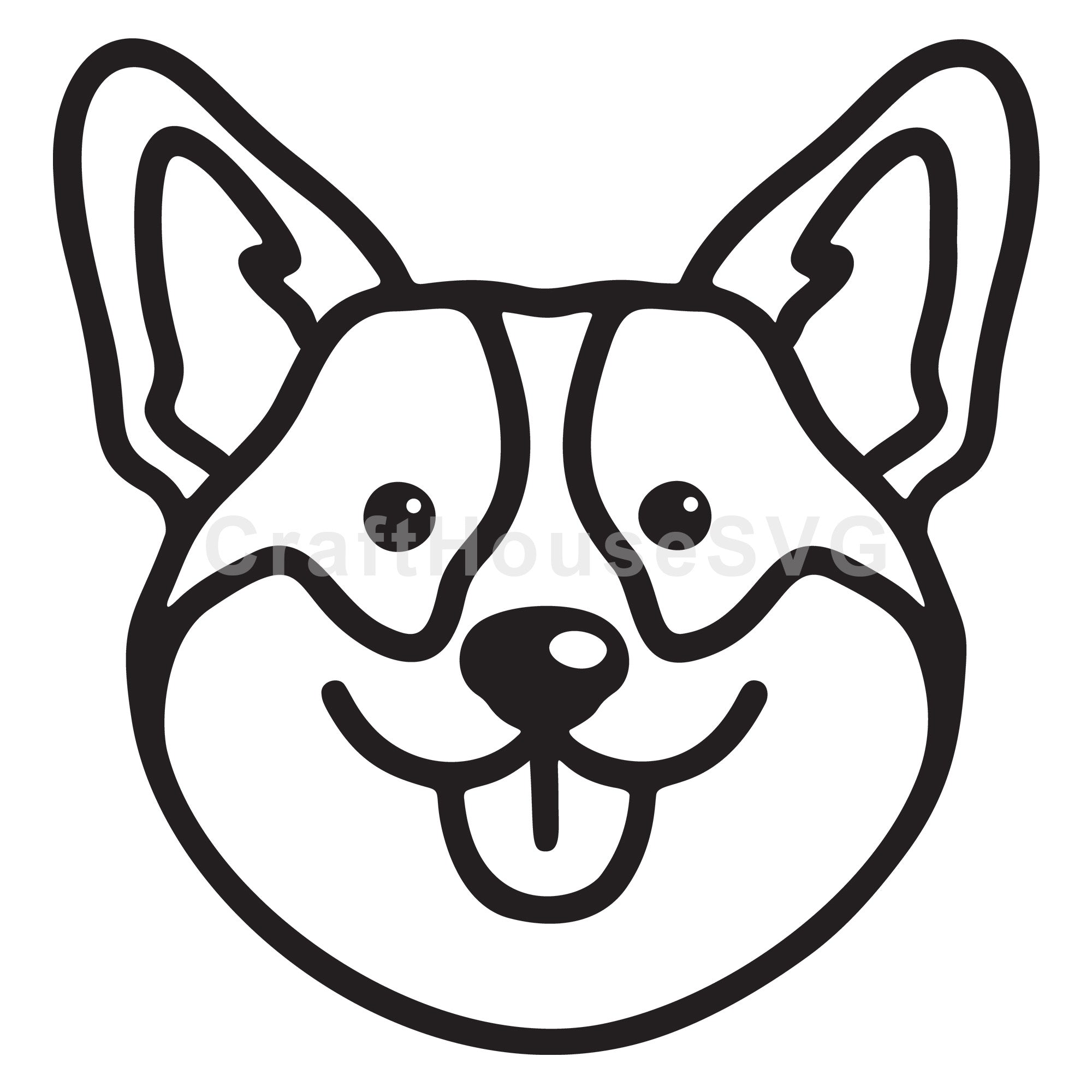 Corgi Line Art SVG